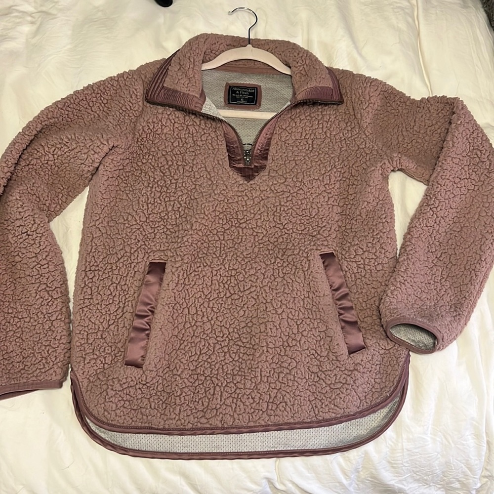 Abercrombie & Fitch, fleece/ teddy quarter zip